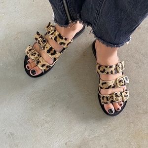 Animal print sandals